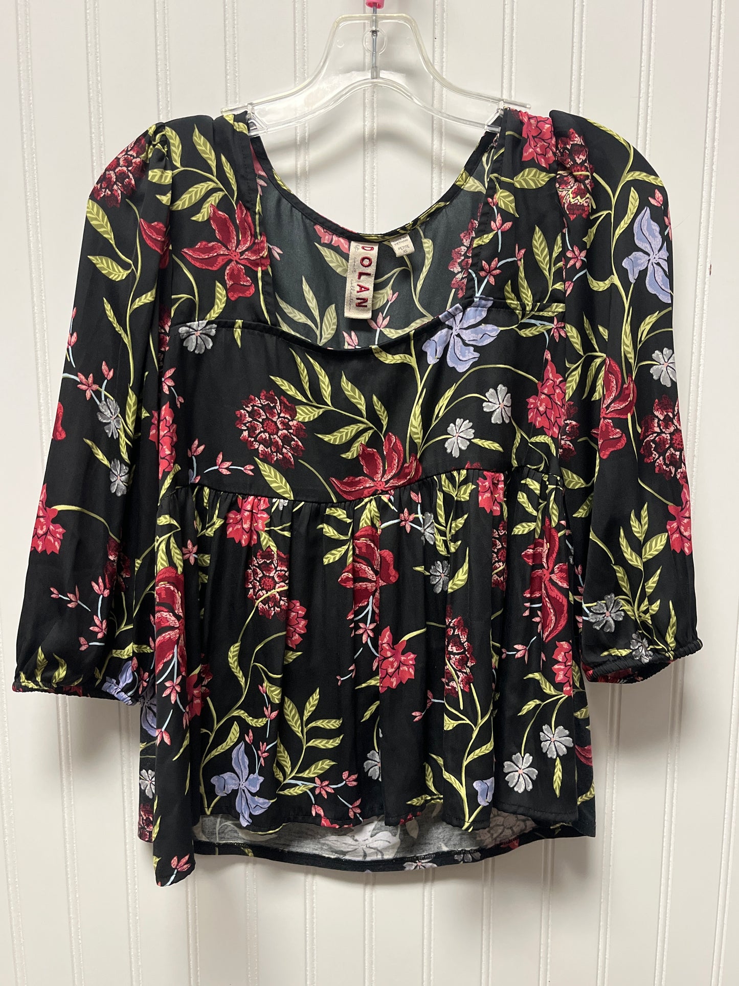 Top 3/4 Sleeve By Dolan Left Coast In Floral Print, Size: Xsp