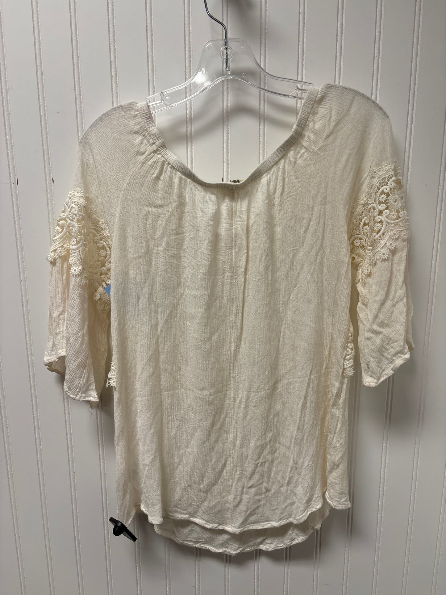 Top 3/4 Sleeve By Umgee In Cream, Size: S