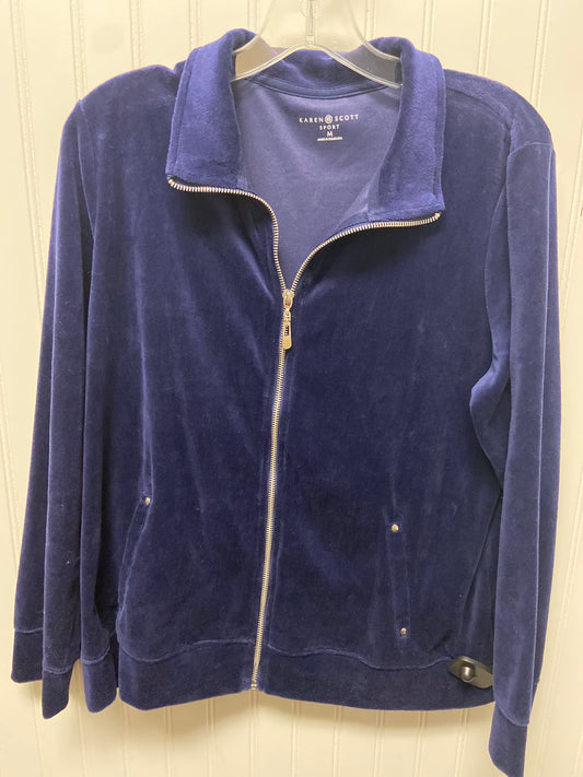 Jacket Fleece By Karen Scott In Blue, Size: M