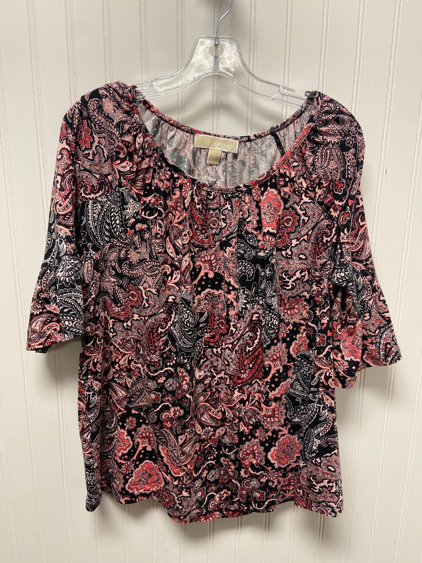 Top 3/4 Sleeve By Michael By Michael Kors In Pink, Size: 1x