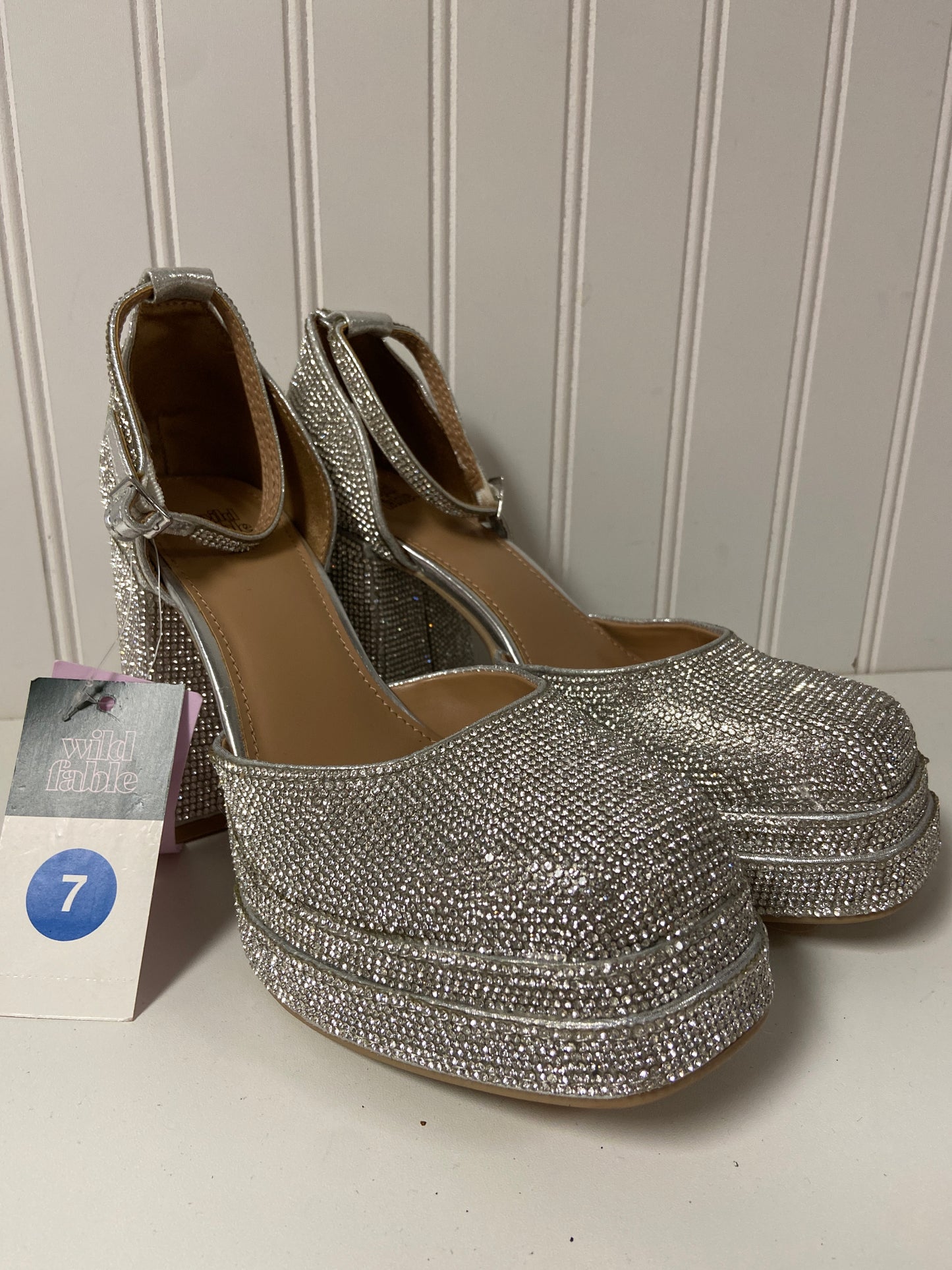 Shoes Heels Block By Wild Fable In Silver, Size: 7