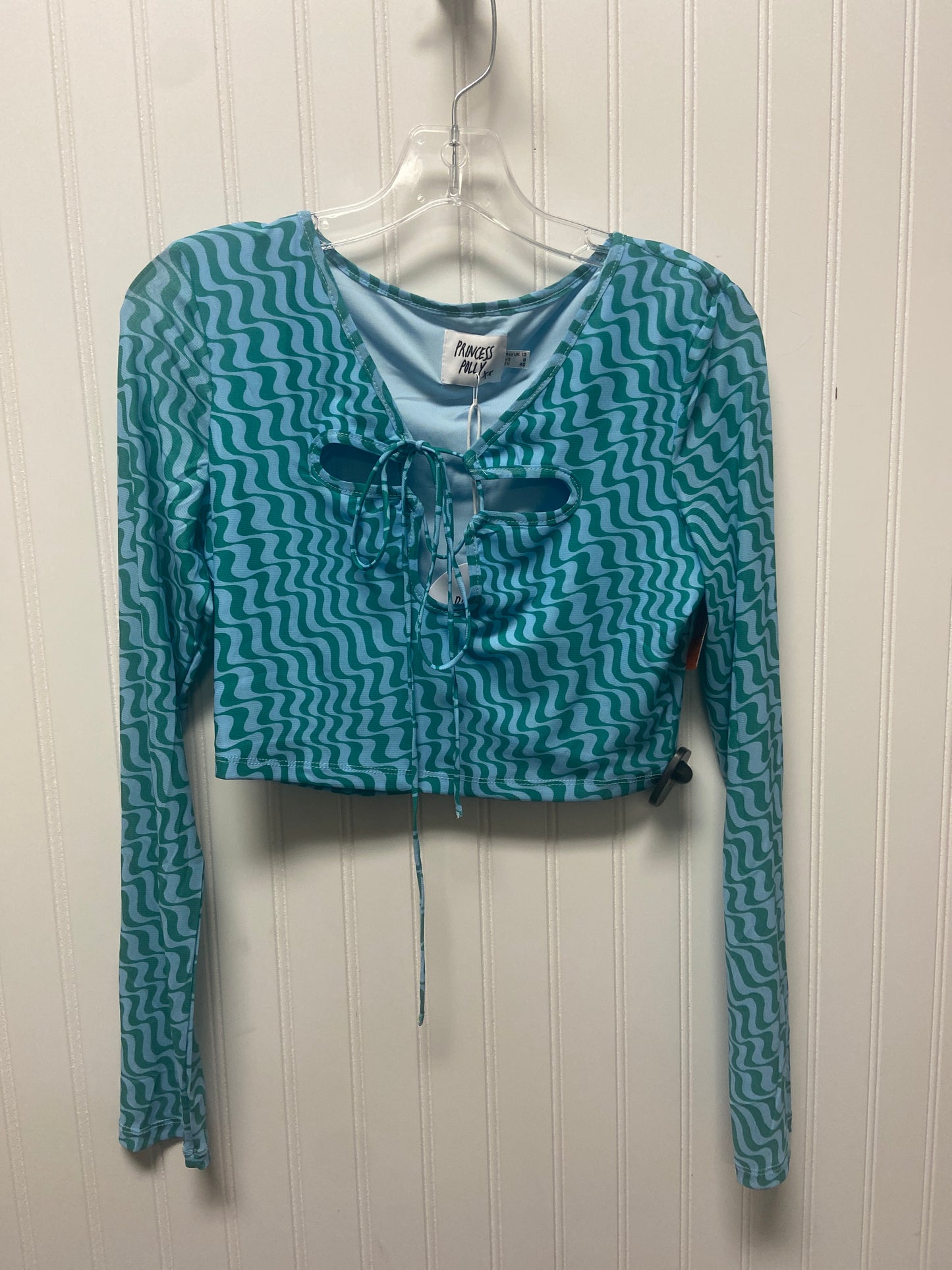 Top Long Sleeve By Clothes Mentor In Blue & Green, Size: 8