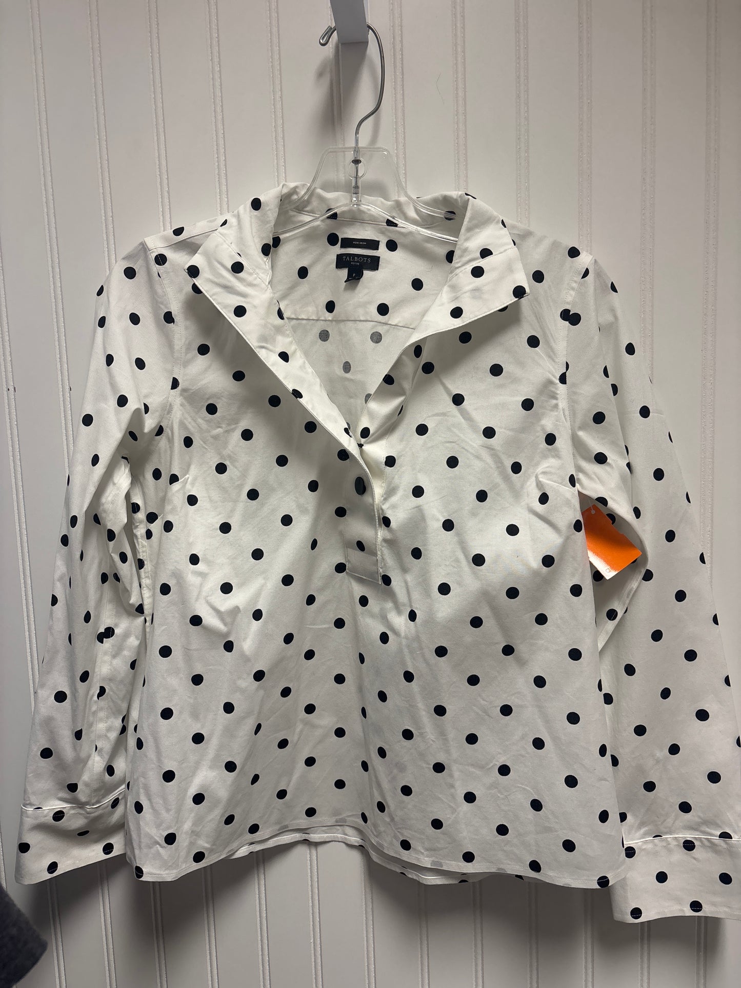 Top Long Sleeve By Talbots In Polkadot Pattern, Size: Sp