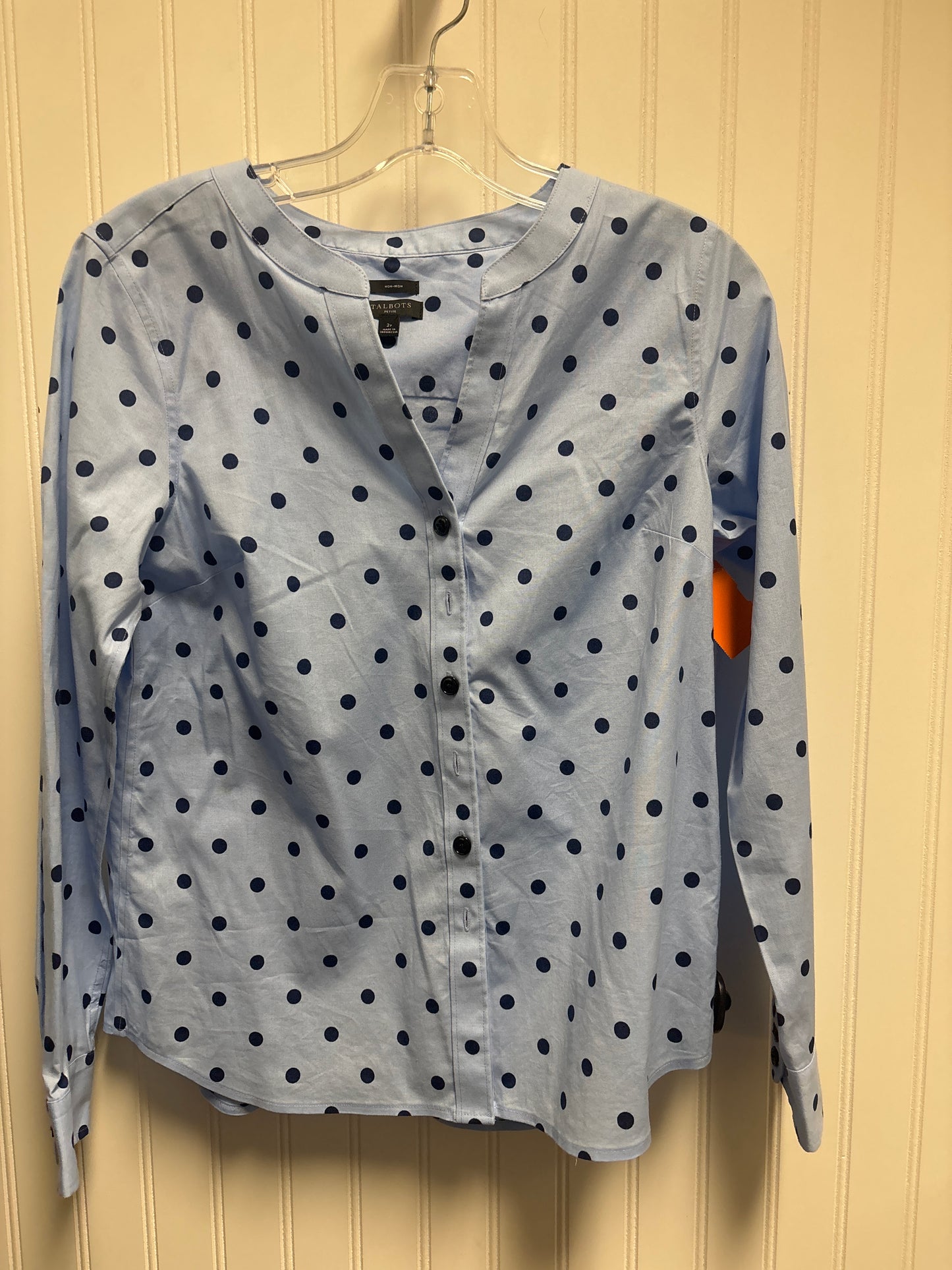 Top Long Sleeve By Talbots In Polkadot Pattern, Size: Sp