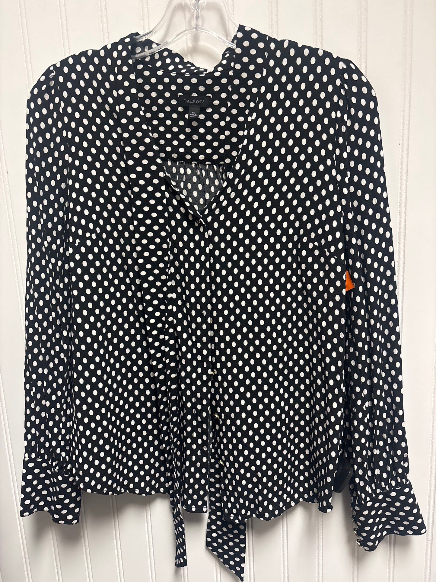 Top Long Sleeve By Talbots In Polkadot Pattern, Size: Xs