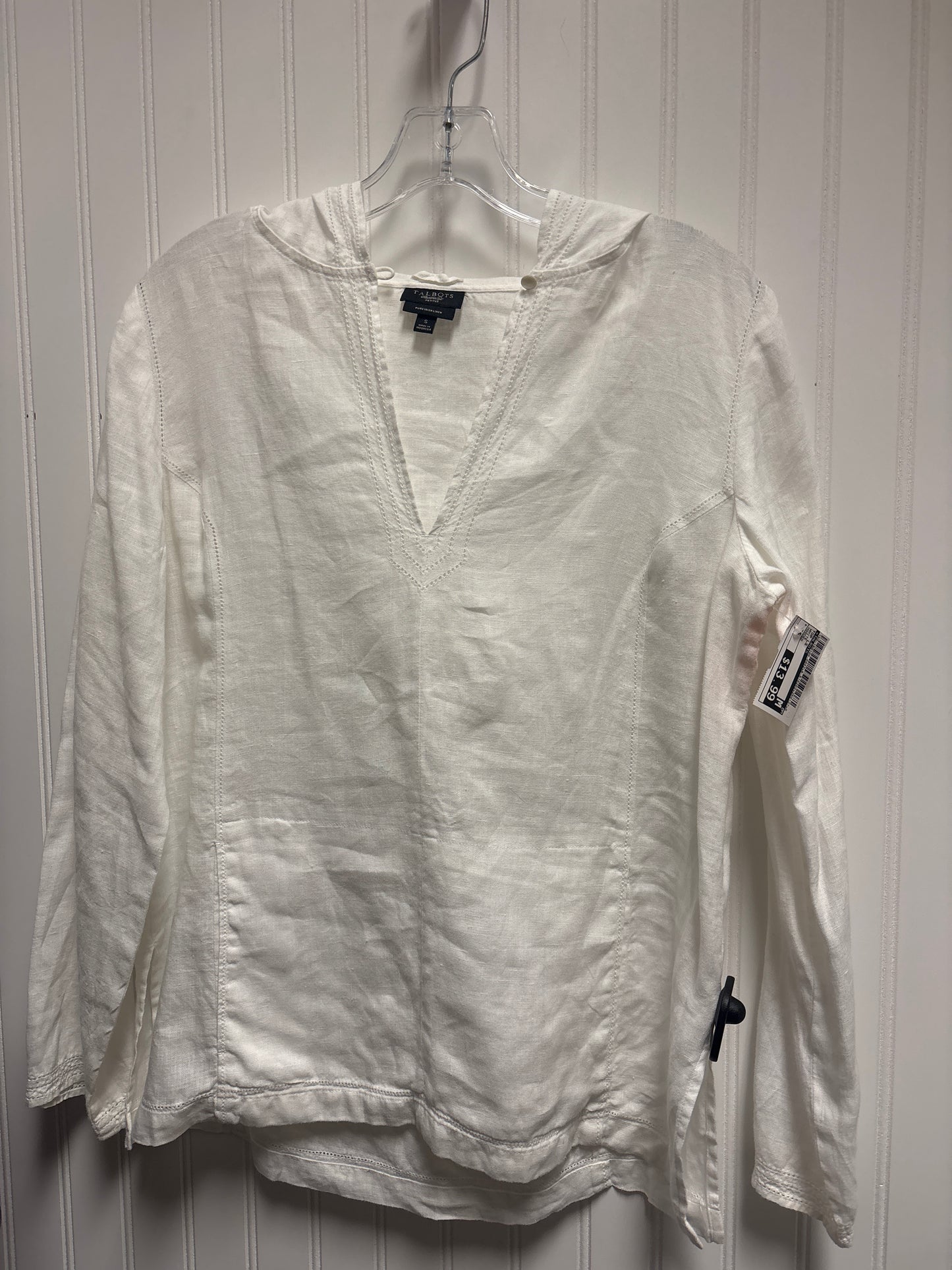 Top Long Sleeve By Talbots In White, Size: S