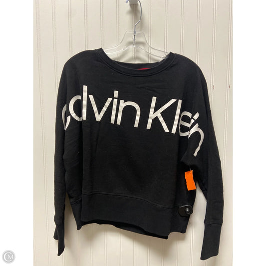 Sweatshirt Crewneck By Calvin Klein In Black & White, Size: M