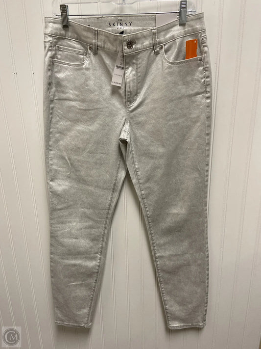 Jeans Skinny By White House Black Market In Silver, Size: 8