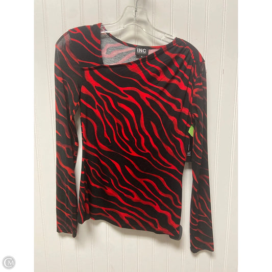 Top Long Sleeve By Inc In Black & Red, Size: Xs