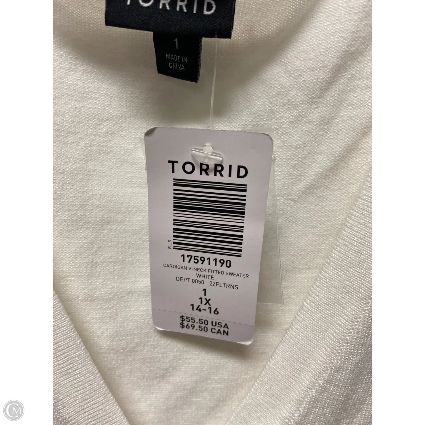 Cardigan By Torrid In White, Size: 1x