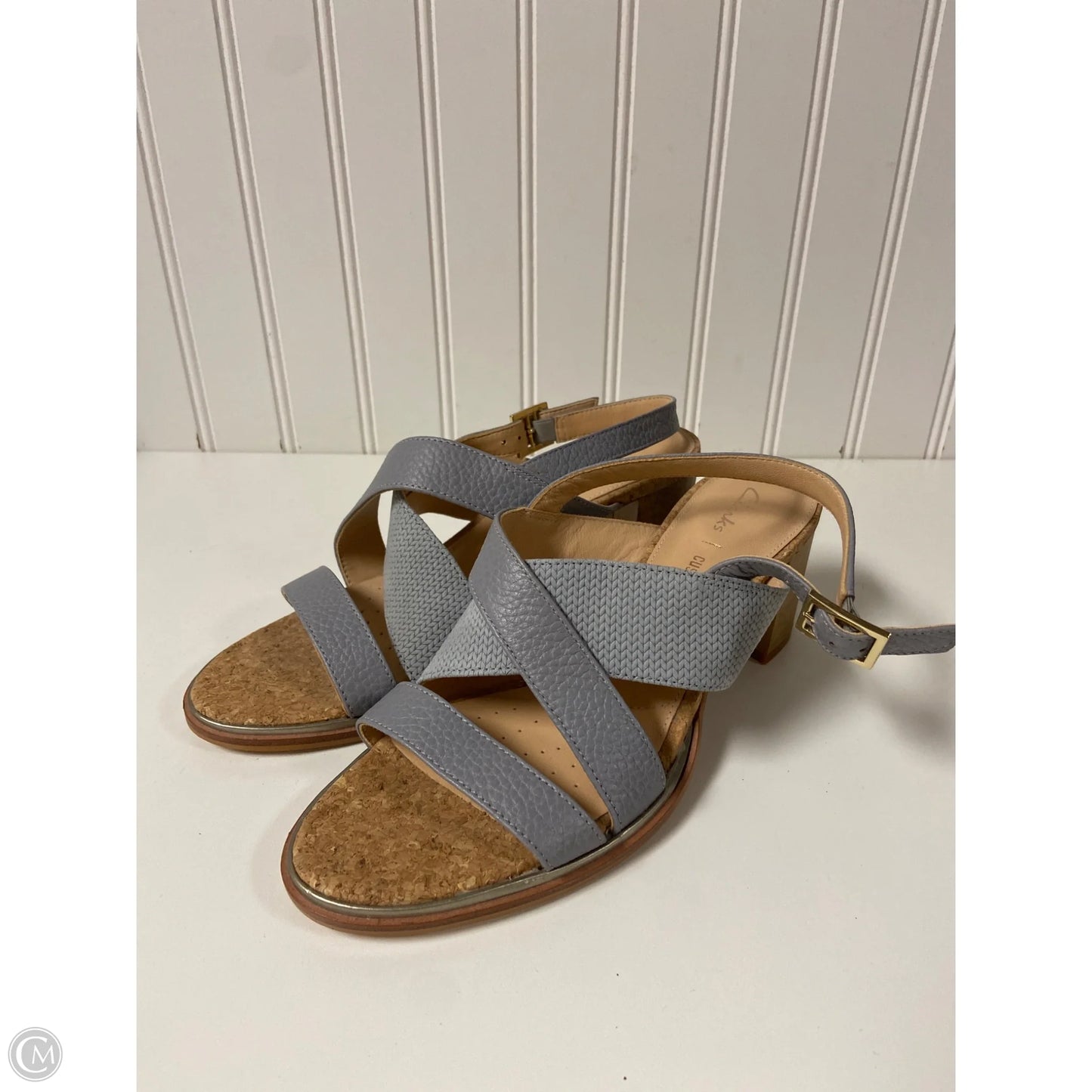 Shoes Heels Block By Clarks In Grey, Size: 7