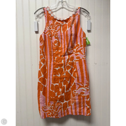 Dress Designer By Lilly Pulitzer In Orange & White, Size: 6