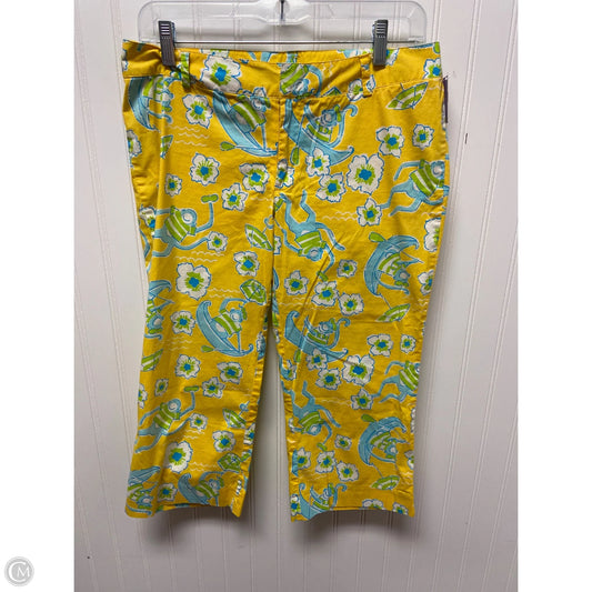 Capris Designer By Lilly Pulitzer In Yellow, Size: 4