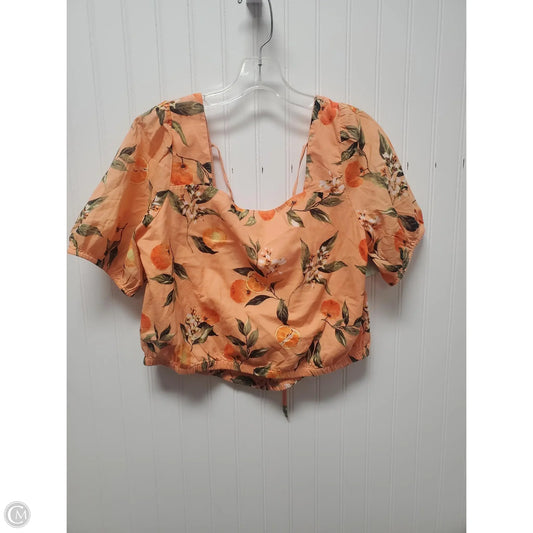 Top Short Sleeve By Loft In Orange, Size: M