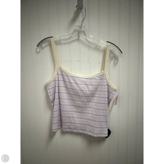 Top Sleeveless By Pink In Cream & Purple, Size: L