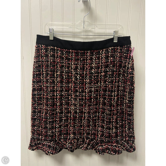Skirt Designer By Karl Lagerfeld In Black & Pink, Size: L
