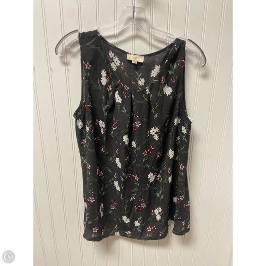 Top Sleeveless By Loft In Floral Print, Size: L