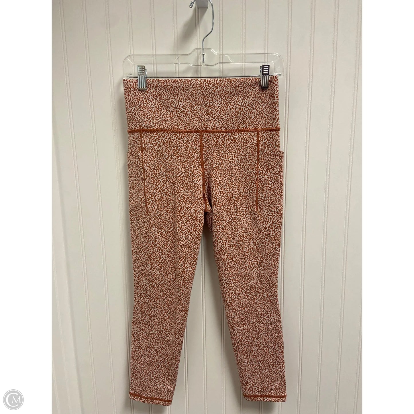 Athletic Leggings By Athleta In Orange & White, Size: M