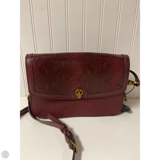 Crossbody Leather By Fossil, Size: Medium