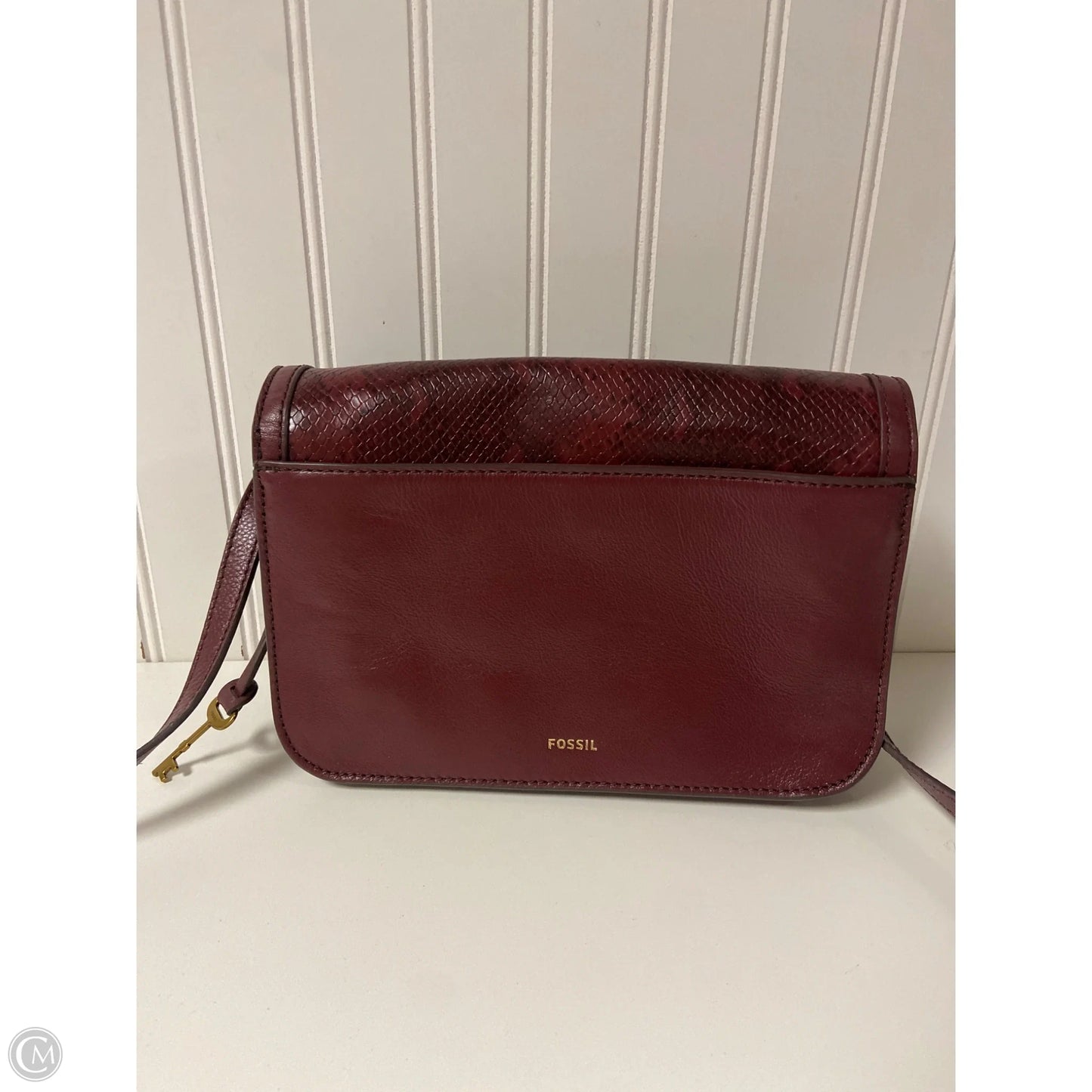 Crossbody Leather By Fossil, Size: Medium