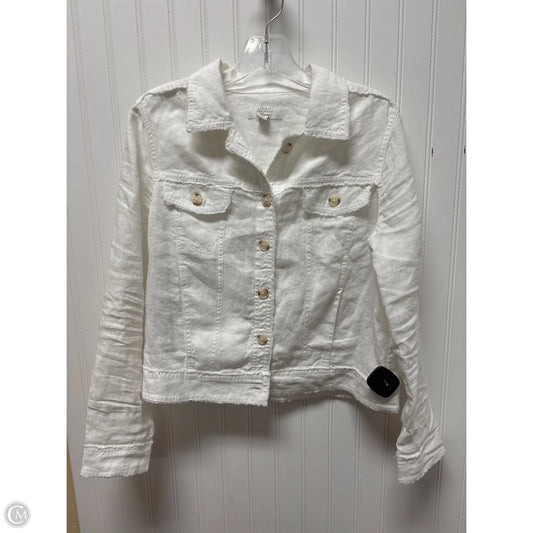 Jacket Shirt By Charter Club In White, Size: M