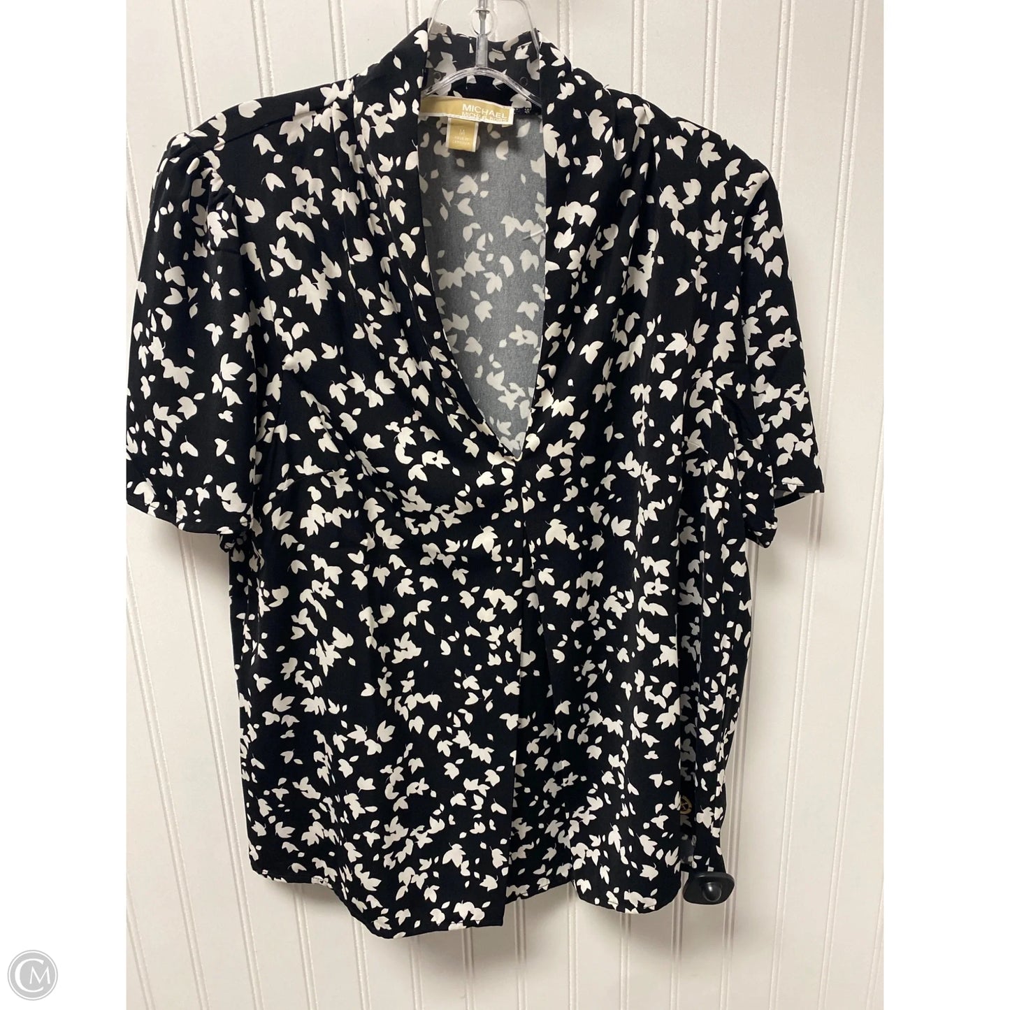 Top Short Sleeve By Michael By Michael Kors In Black & White, Size: M
