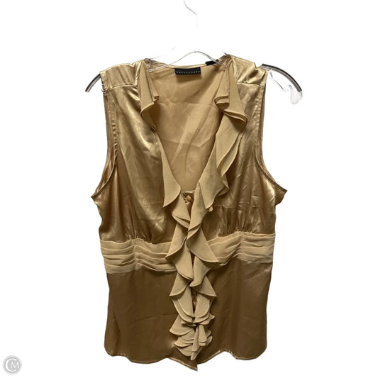 Top Sleeveless By Apostrophe In Gold, Size: L