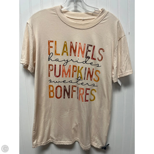 Top Short Sleeve By Clothes Mentor In Cream, Size: Xl