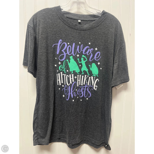 Top Short Sleeve By Clothes Mentor In Grey & Purple, Size: L