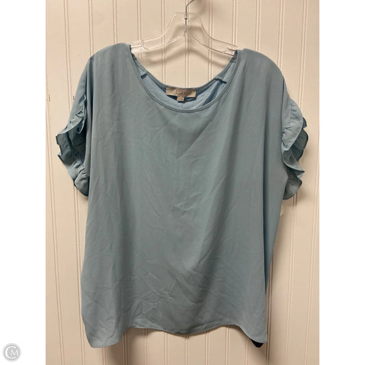 Top Short Sleeve By Loft In Blue, Size: L
