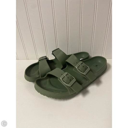 Sandals Flats By Shade & Shore In Green, Size: 9