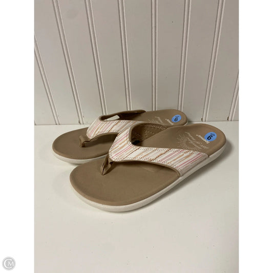Sandals Flip Flops By Clothes Mentor In Beige, Size: 6