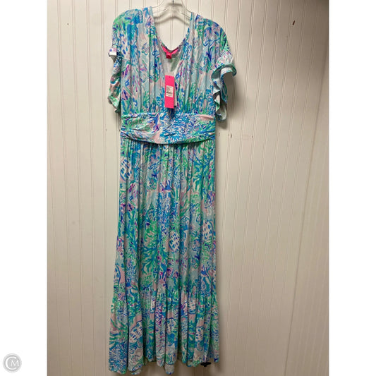 Dress Designer By Lilly Pulitzer In Blue & Green, Size: Xl