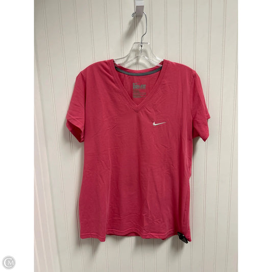 Athletic Top Short Sleeve By Nike In Pink, Size: Xl