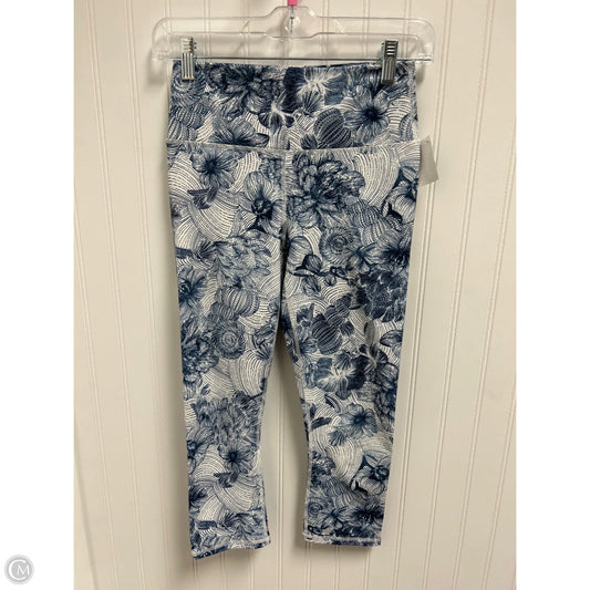 Athletic Leggings By Fabletics In Blue & White, Size: S
