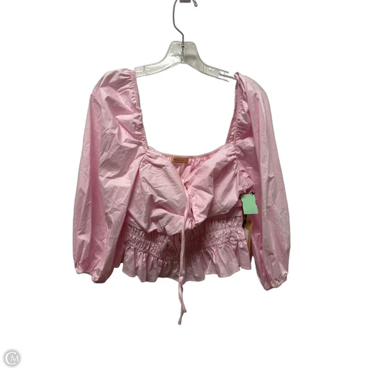 Top Long Sleeve By Bailey 44 In Pink, Size: Xl