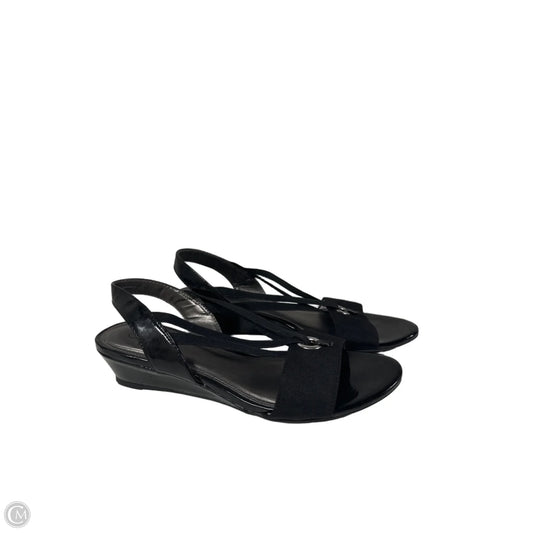 Sandals Heels Wedge By Life Stride In Black, Size: 7.5