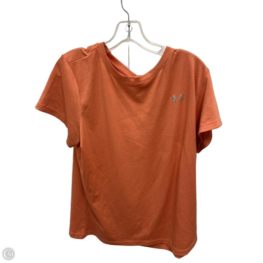 Athletic Top Short Sleeve By Under Armour In Peach, Size: Xl