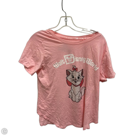 Top Short Sleeve By Disney In Pink, Size: L