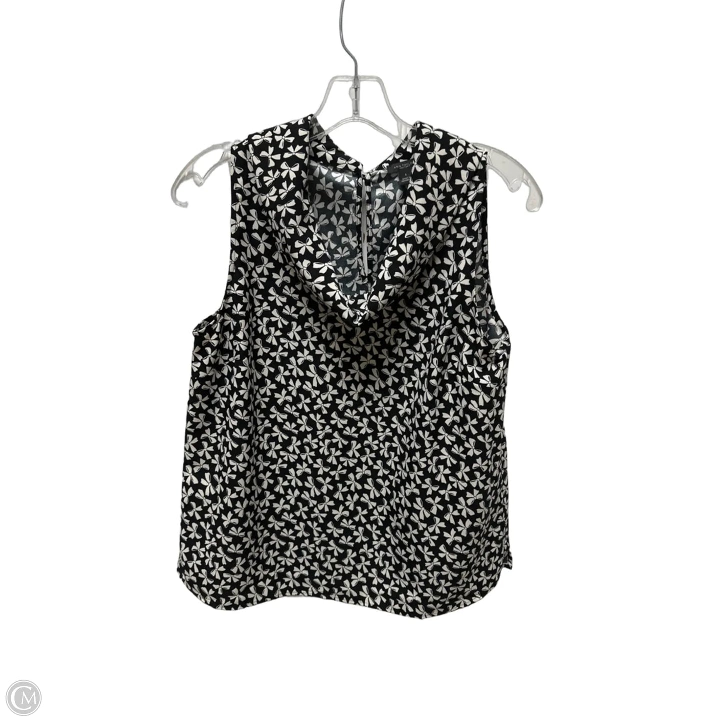 Top Sleeveless By Ann Taylor In Black & White, Size: S
