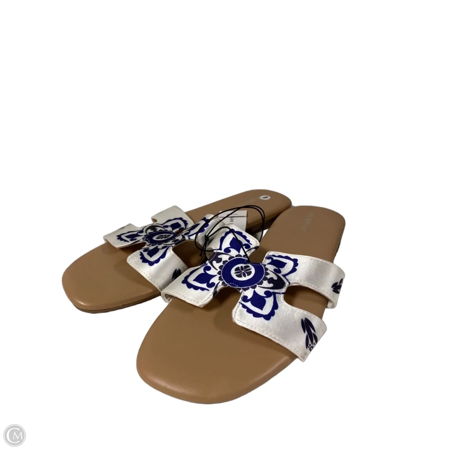 Sandals Flip Flops By Lane Bryant In Blue & White, Size: 9