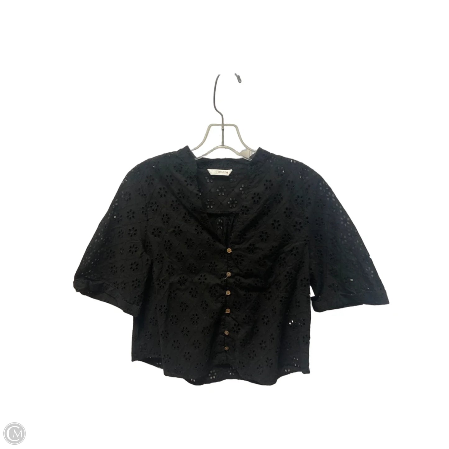 Top Short Sleeve By Zara In Black, Size: S