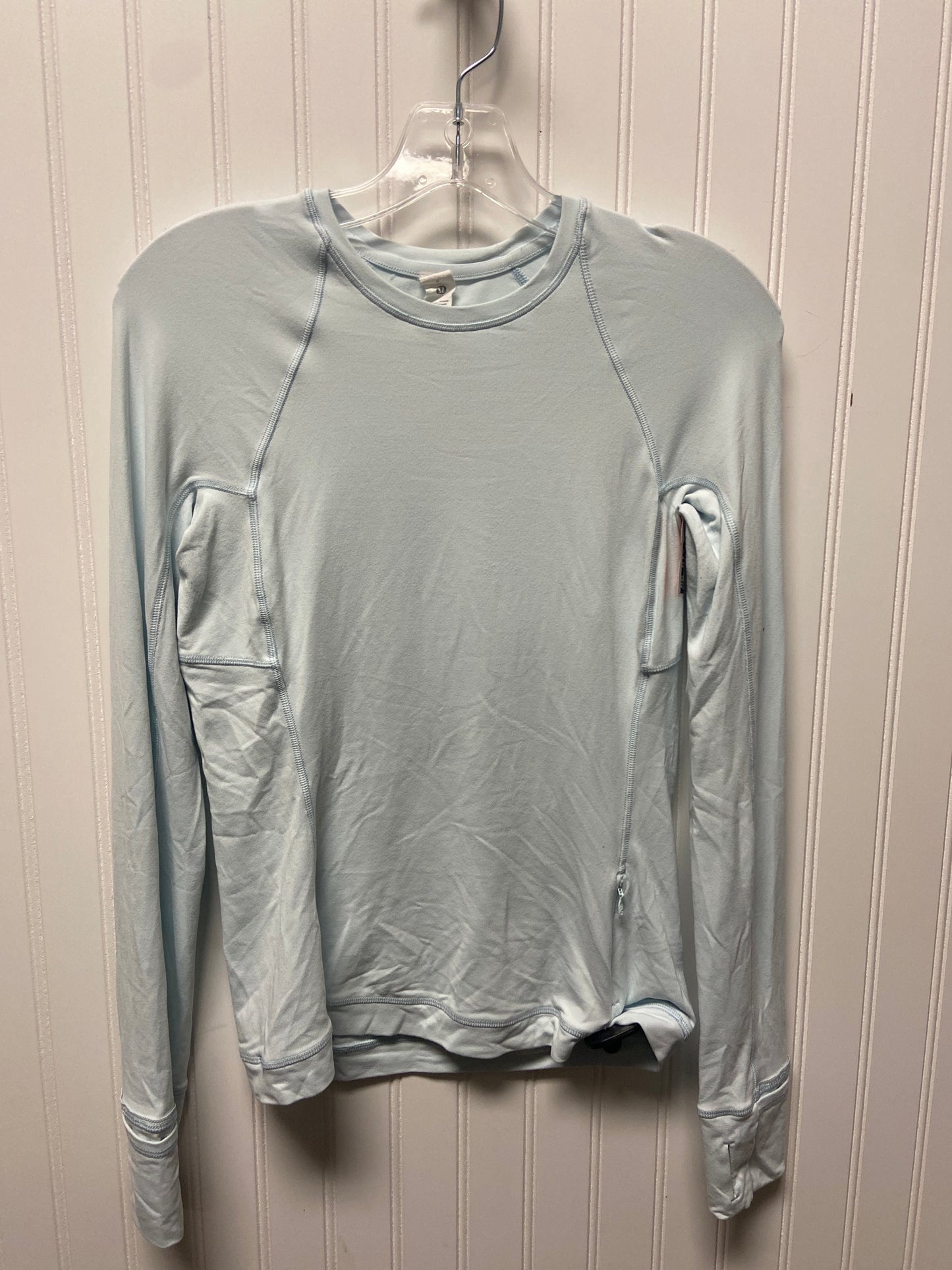 Athletic Top Long Sleeve Collar By Lululemon In Blue, Size: 6