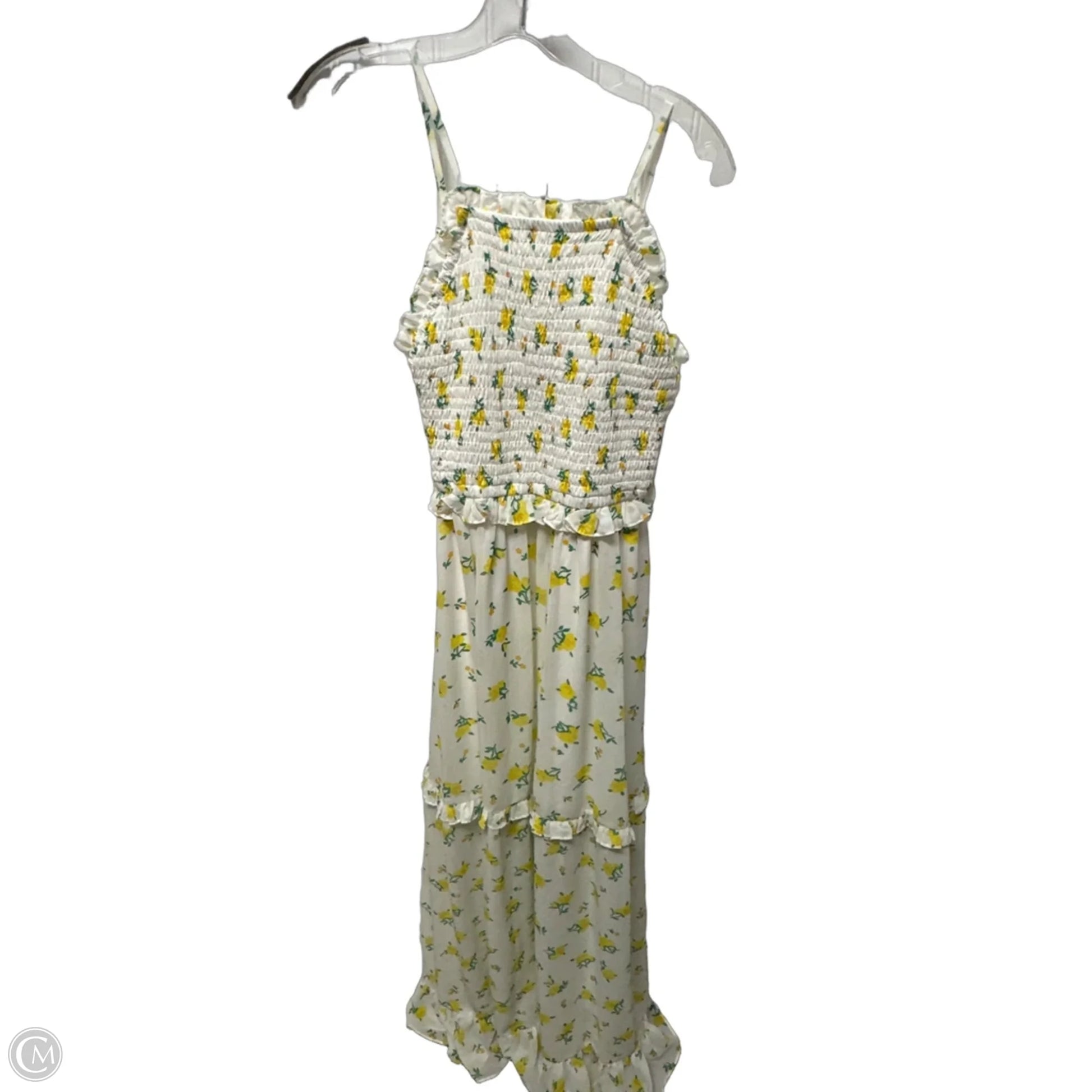 Dress Casual Maxi By Betsey Johnson In White & Yellow, Size: S – Clothes Mentor Palm Harbor FL #150
