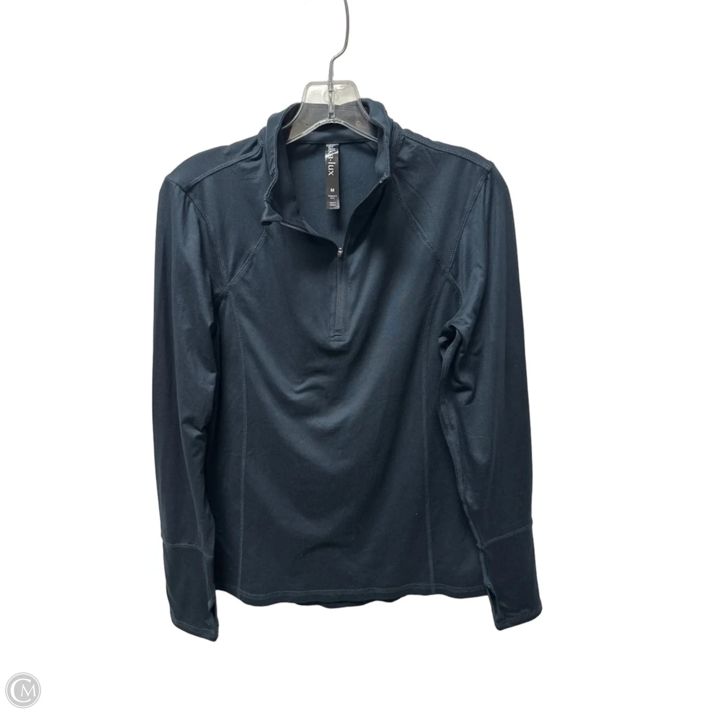 Athletic Top Long Sleeve Collar By Lukka In Navy, Size: M