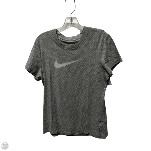 Athletic Top Short Sleeve By Nike In Grey, Size: Xl
