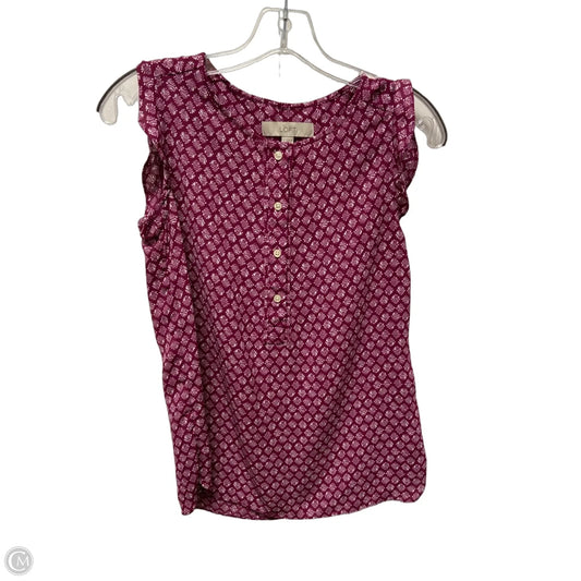 Top Sleeveless By Loft In Purple, Size: S