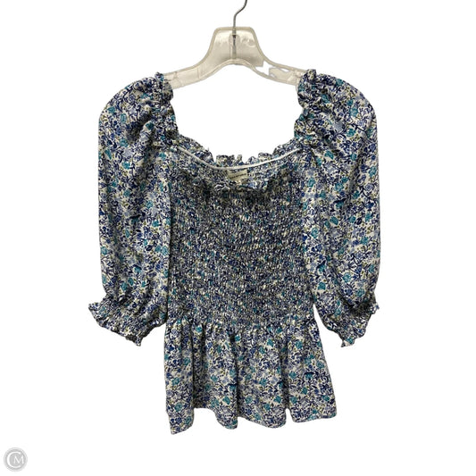 Top Short Sleeve By Max Studio In Blue & Green, Size: S
