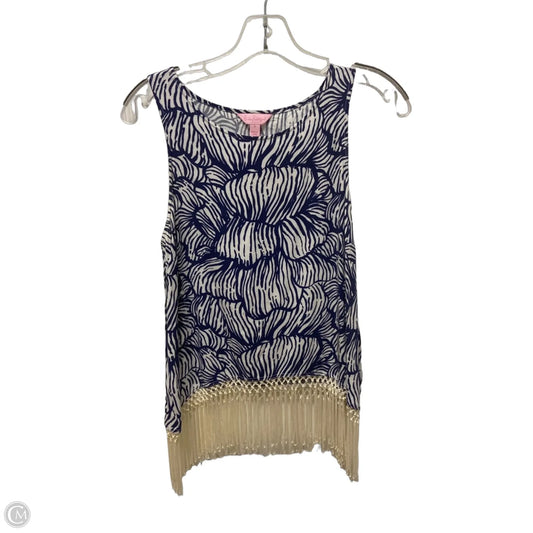 Top Sleeveless Designer By Lilly Pulitzer In Blue & White, Size: S
