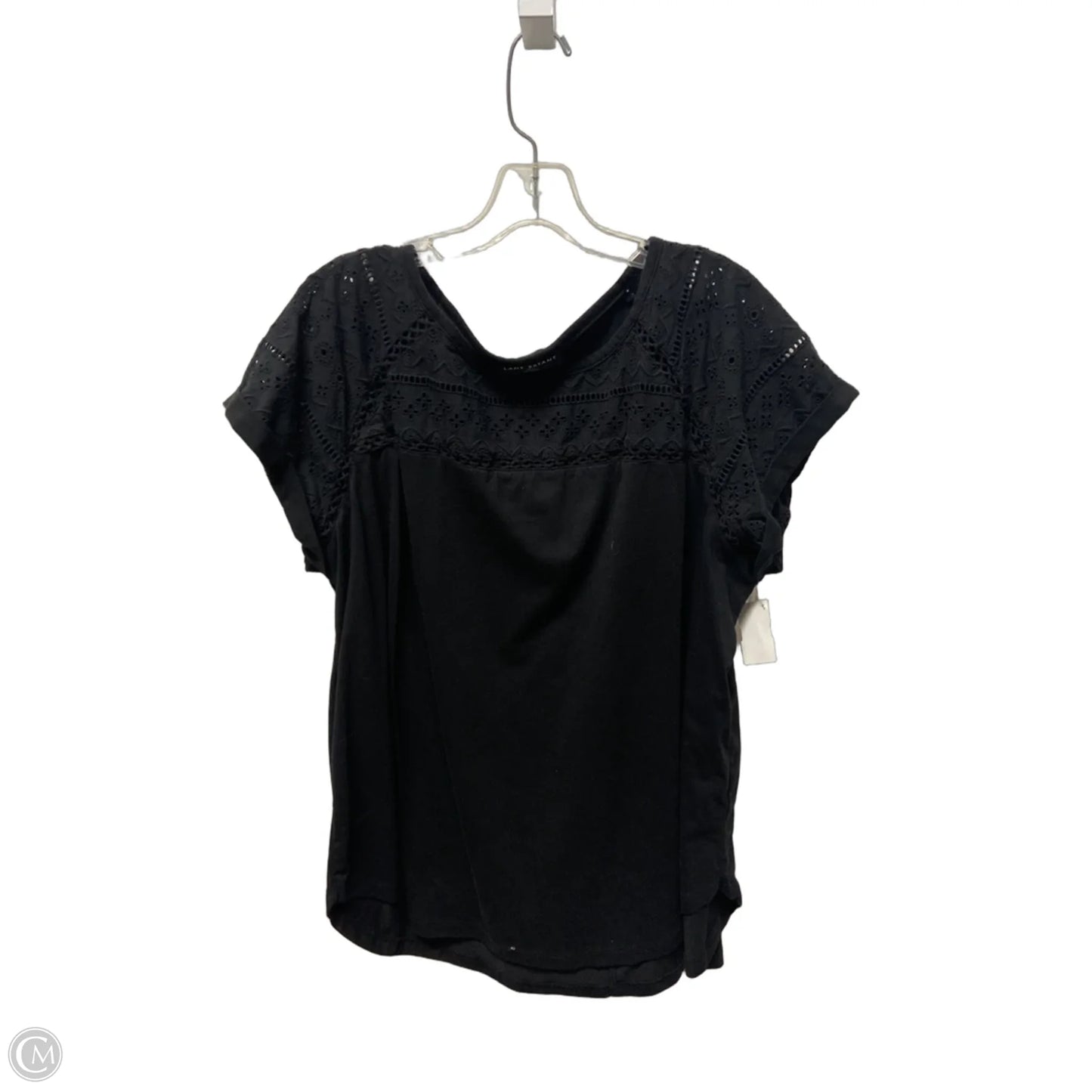 Top Short Sleeve By Lane Bryant In Black, Size: 1x